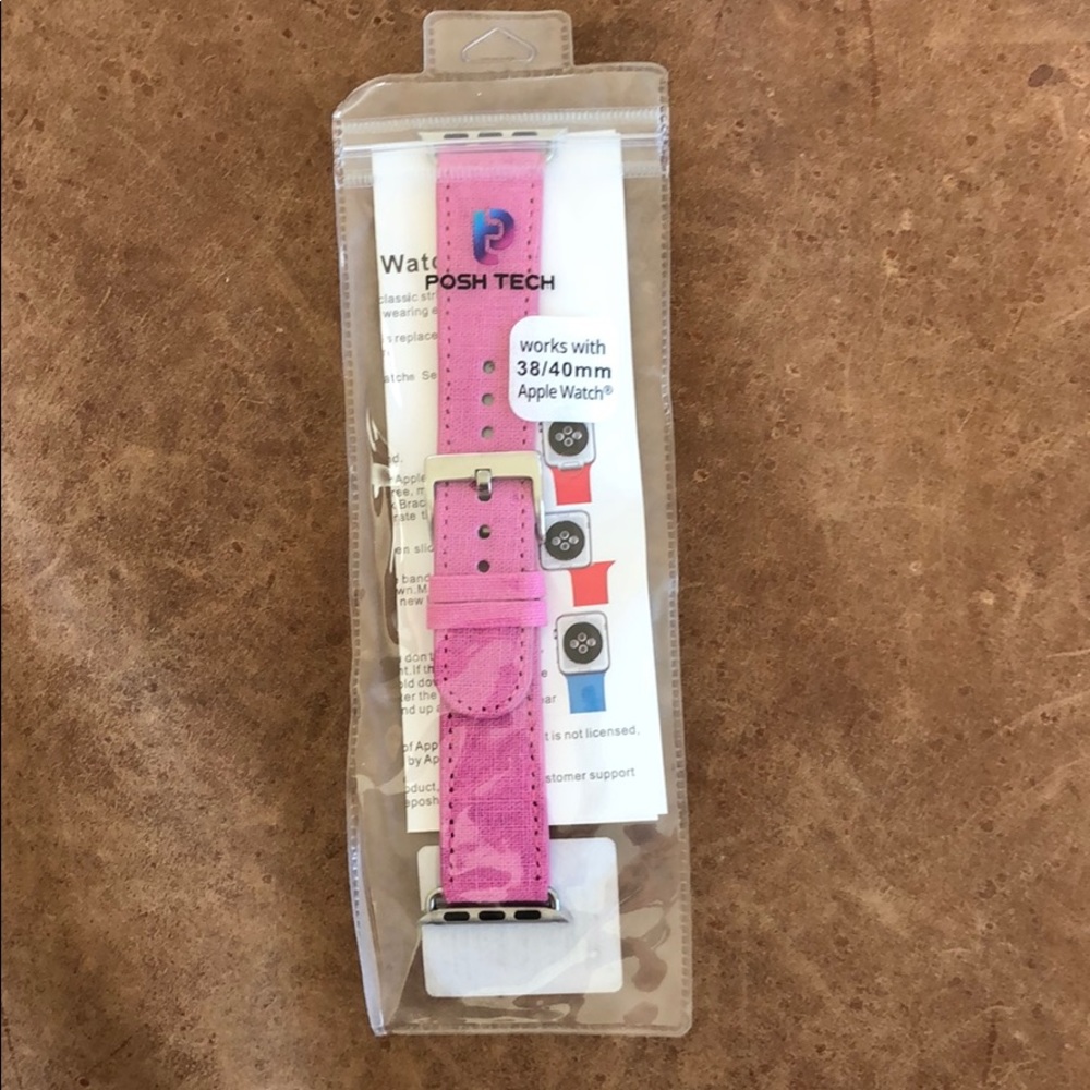 Pink linen Apple Watch band
